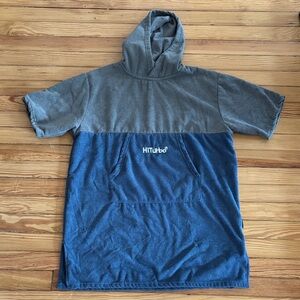 Kids Two-Tone Blue Hooded Swim Coverup